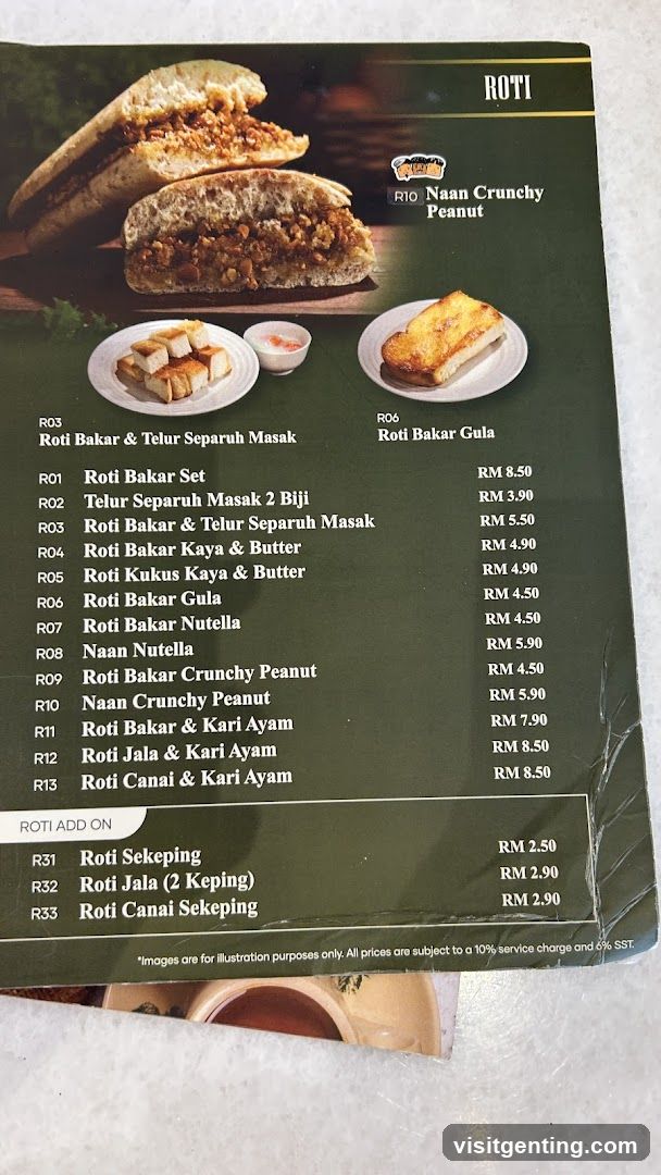 Roti Menu
