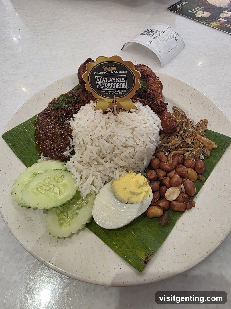Nasi Lemak Plate with Malaysia Book of Records Badge