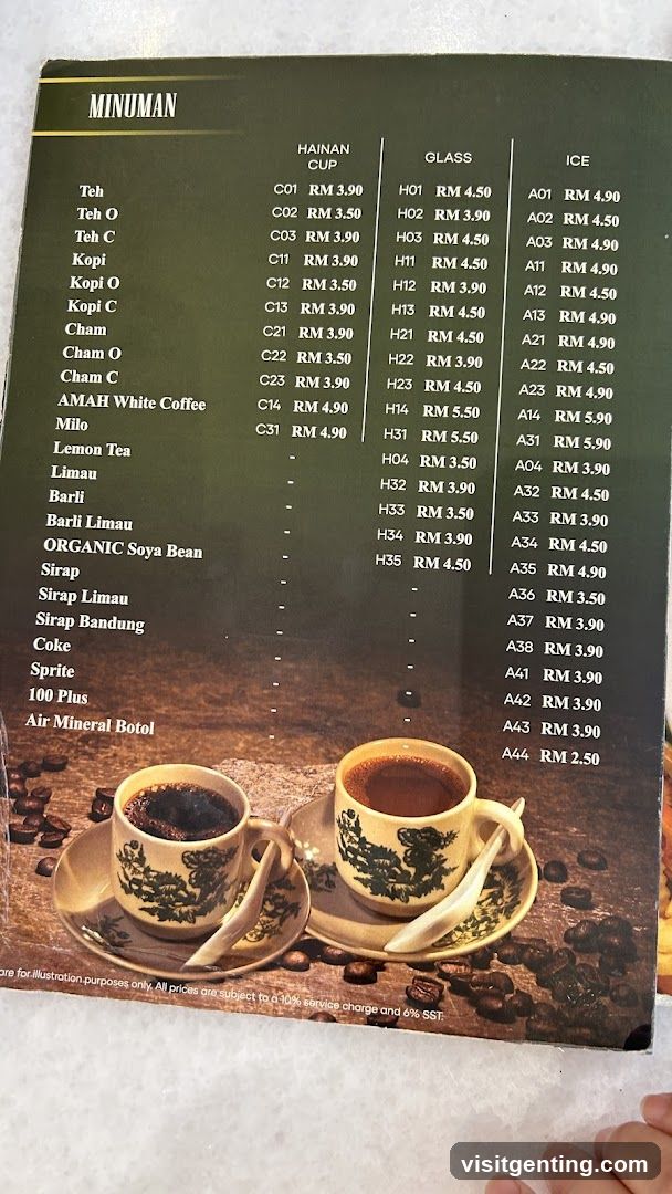 Drinks Menu
