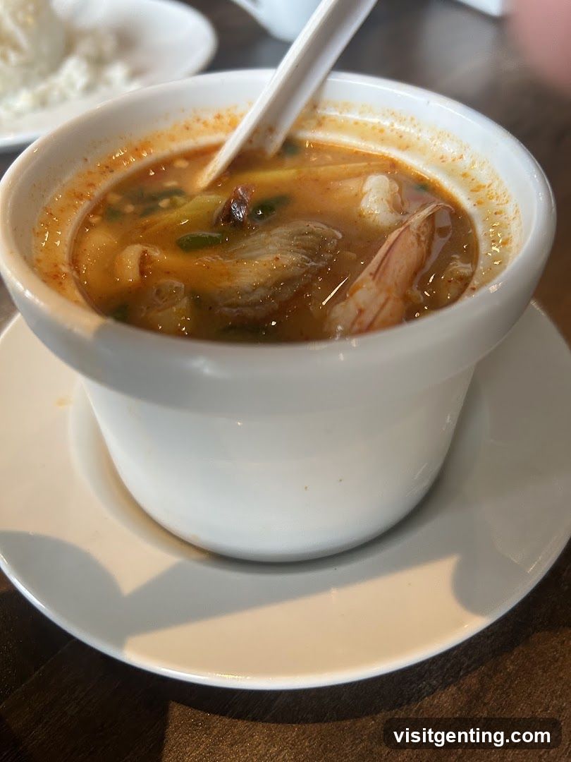 Close-up of soup in a white bowl