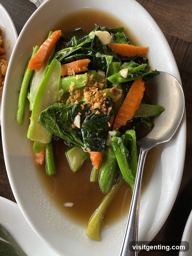 Stir-fried vegetables with broth