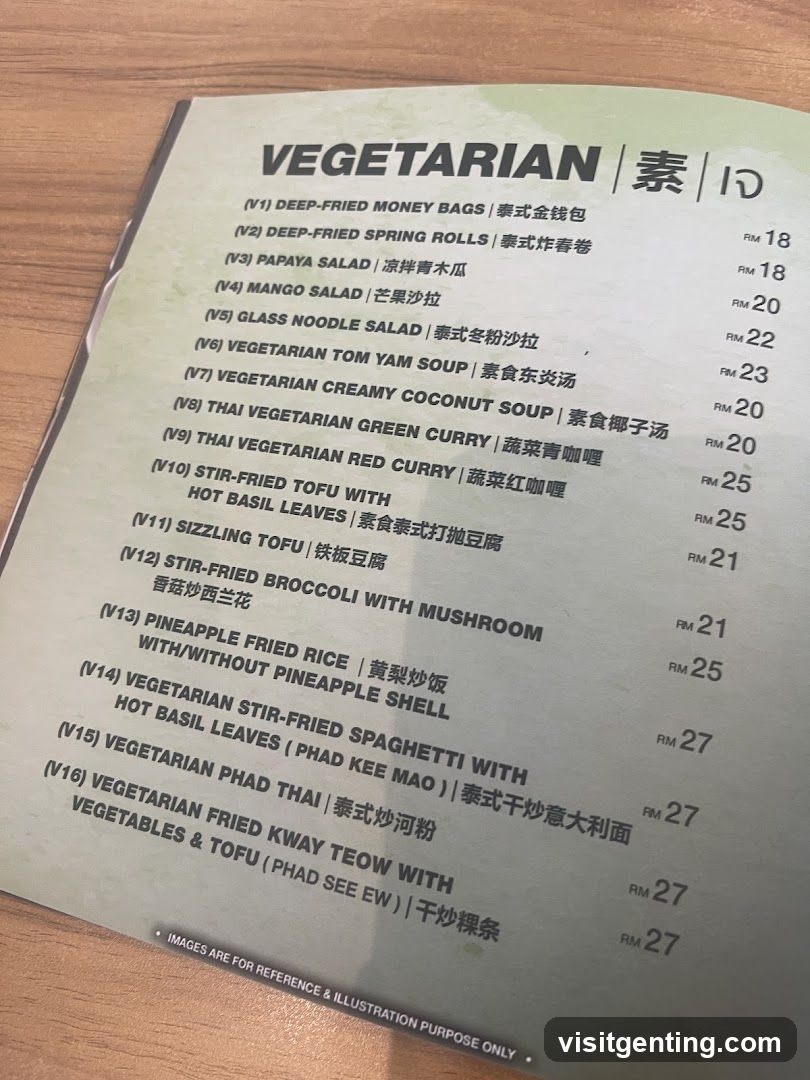 Vegetarian Menu