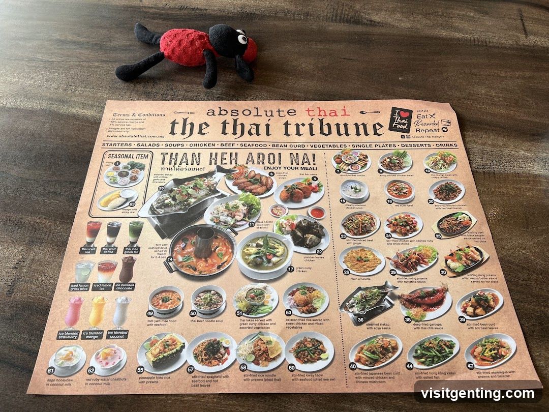 Thai Restaurant Menu with Toy
