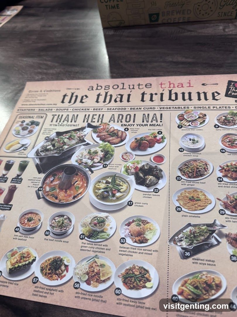Absolute Thai - The Thai Tribune Menu