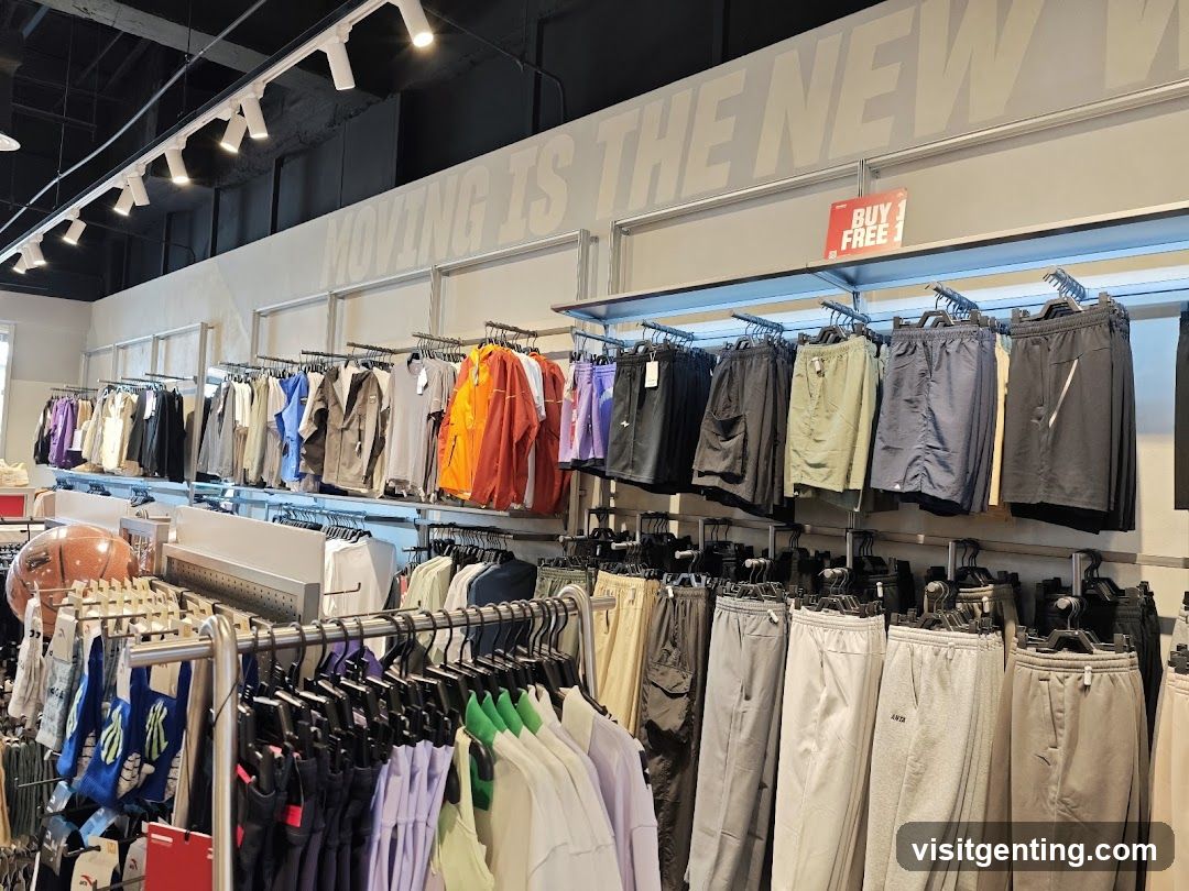 Interior of sports apparel store