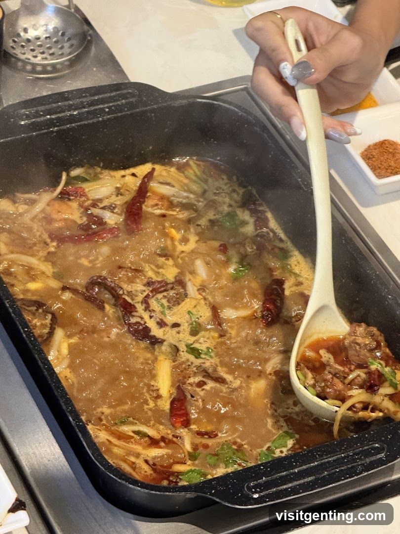 Hot Pot Dish Being Served