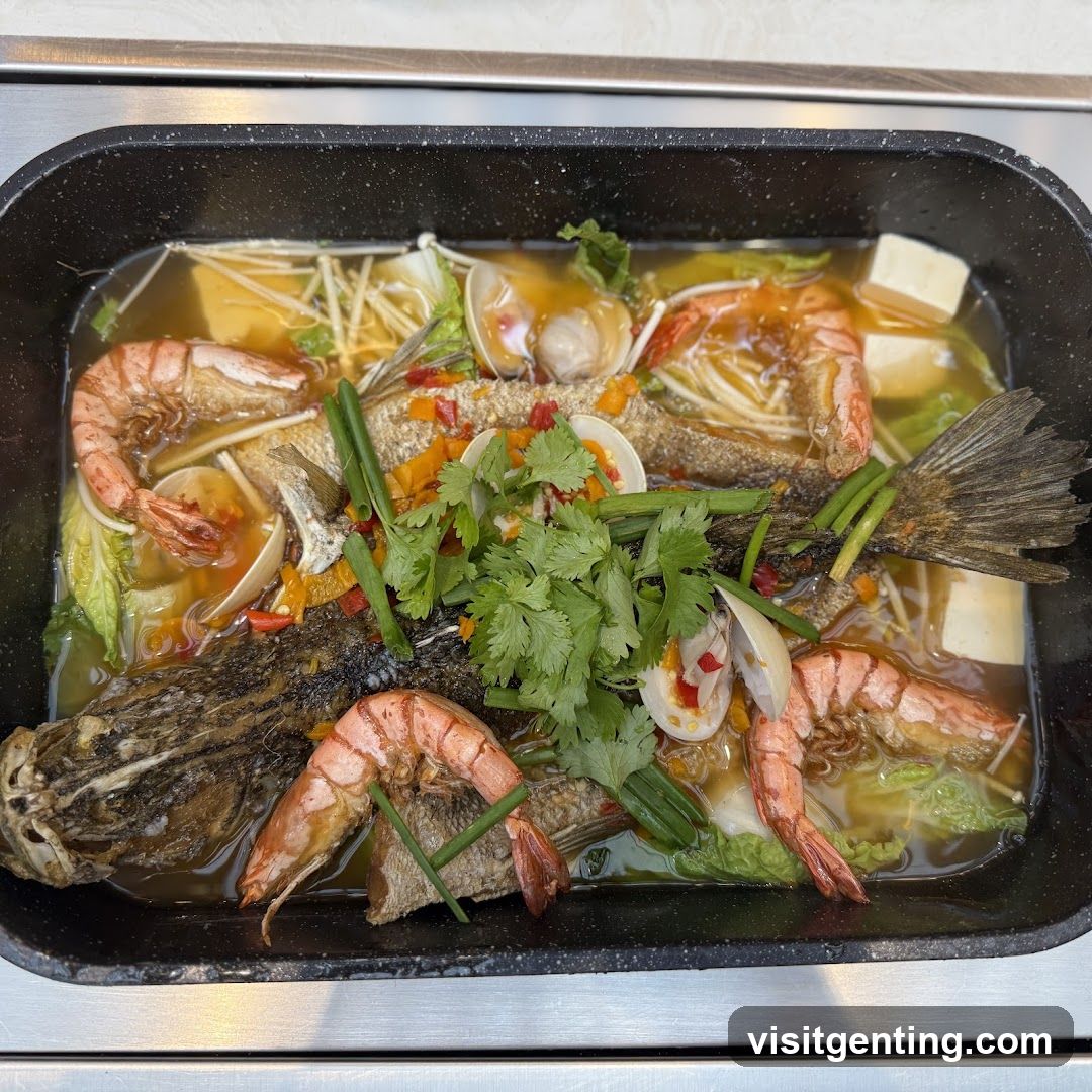 Seafood Dish in Black Pan