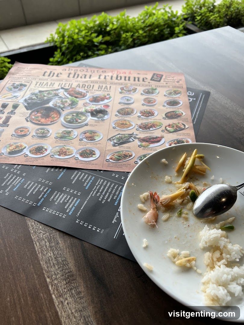 Restaurant Table with Menu and Empty Plate