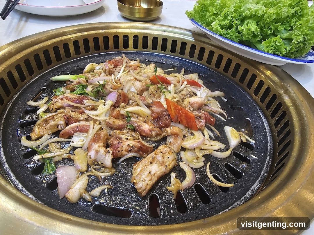 Grilled meat dish on a barbecue grill