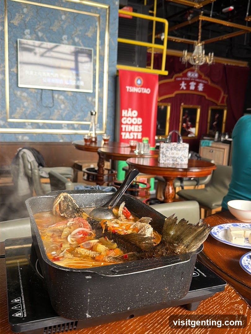 Restaurant Interior with Hot Pot Dish