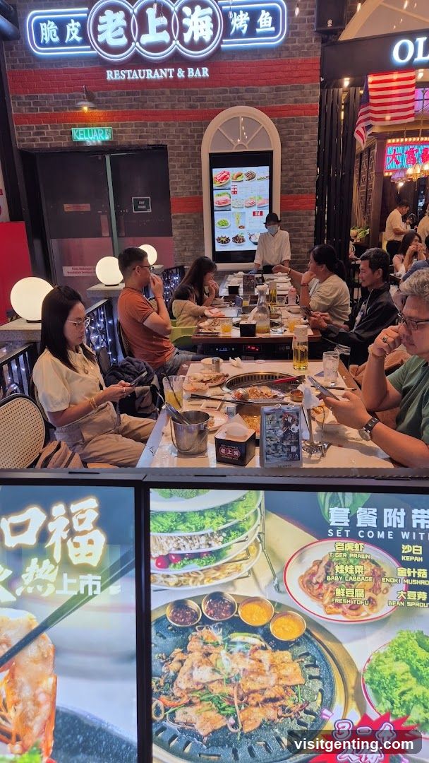 Restaurant Interior with Customers Dining