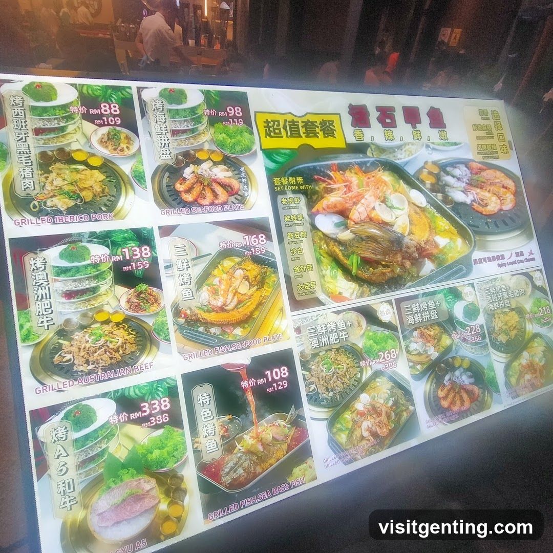 Grilled Seafood and Meat Menu