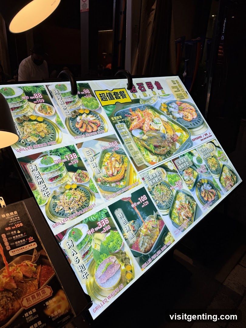 Grilled Seafood & Meat Menu Board