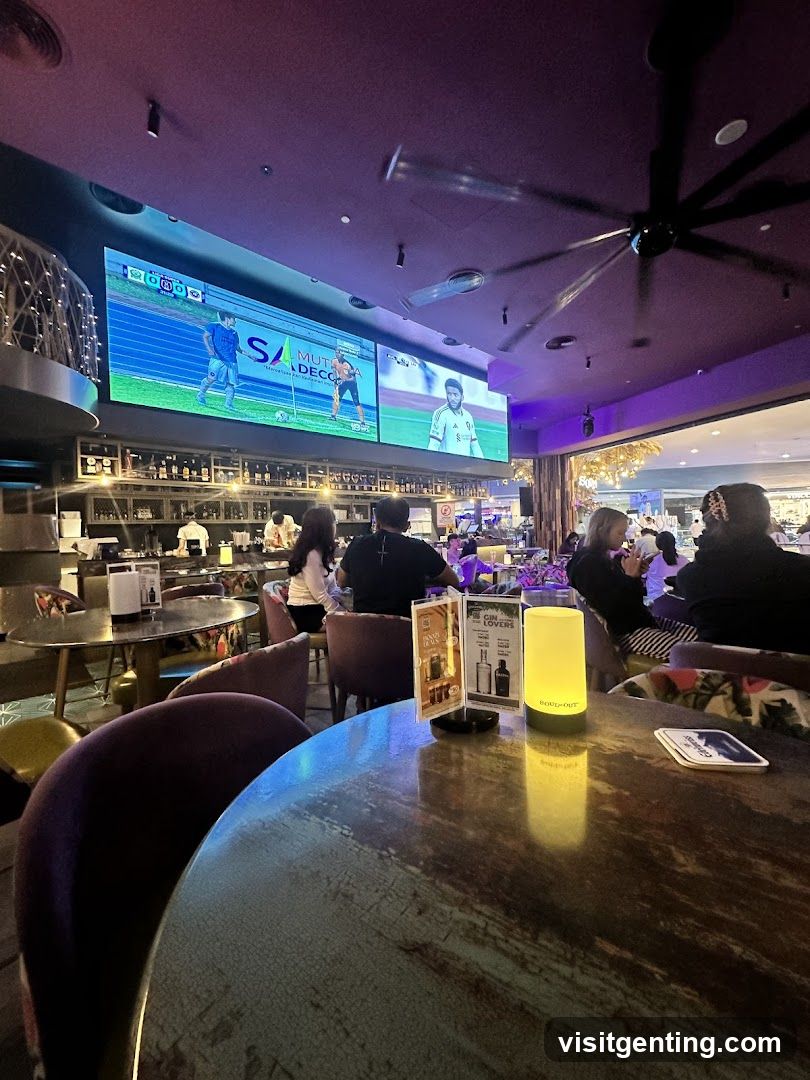 Bar Interior with Sports Broadcast