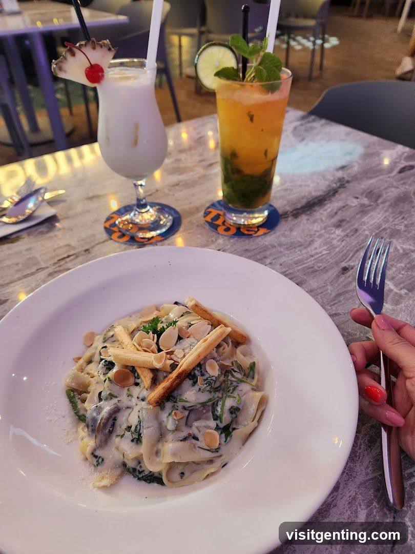 Dining Table with Food and Drinks