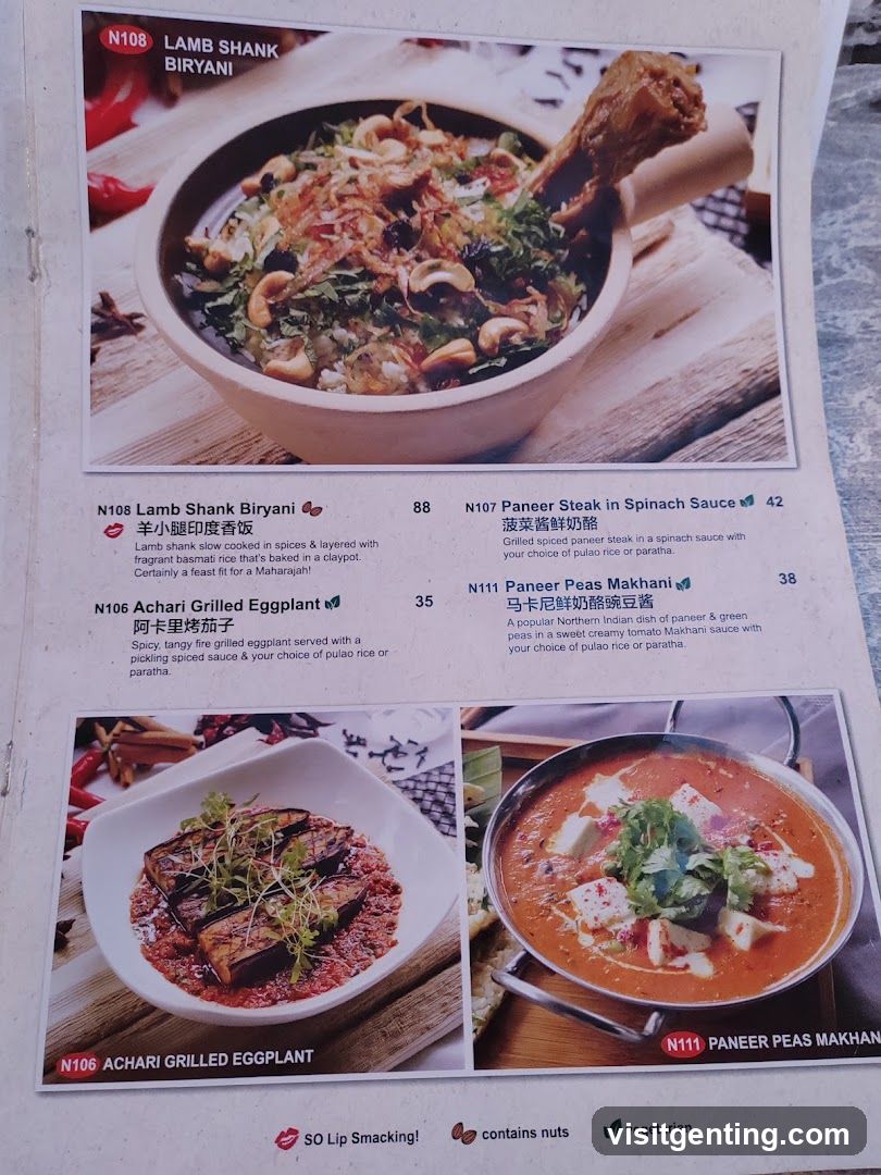 Indian Cuisine Menu Section