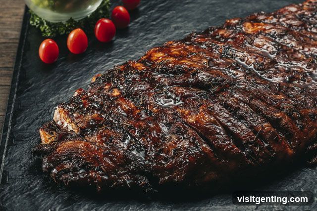 Grilled Ribs on Slate Plate
