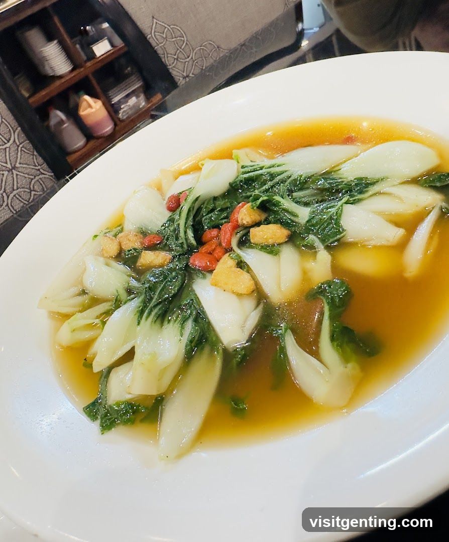 Bowl of Steamed Greens with Broth