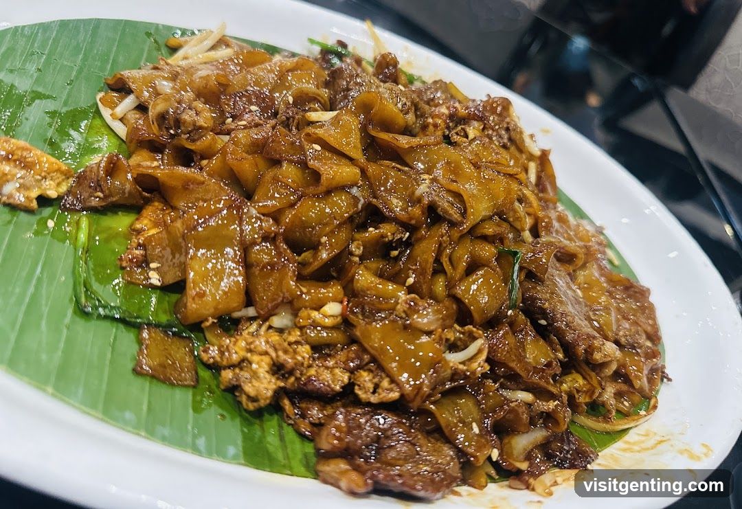 Food dish on banana leaf