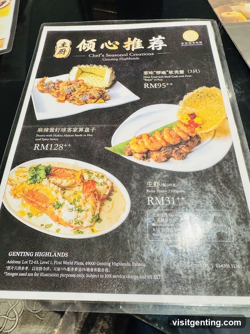Chef's Seasonal Creations at Genting Highlands