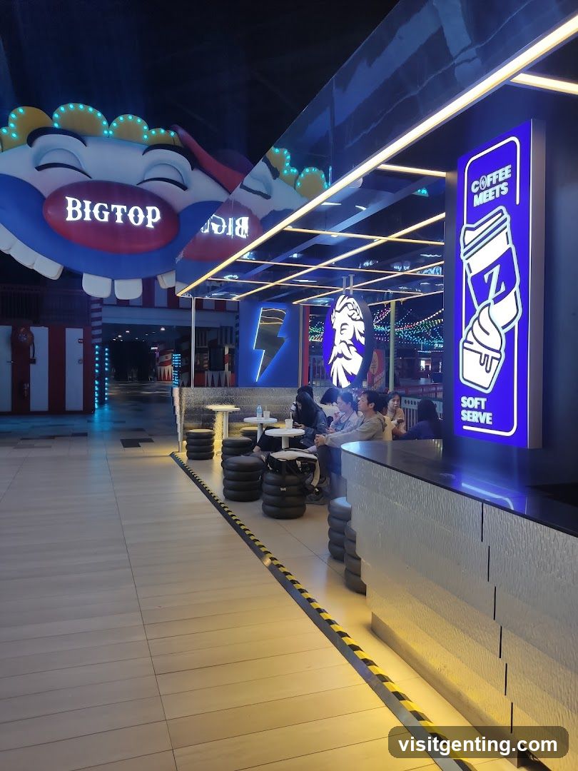 Indoor café area with themed decor