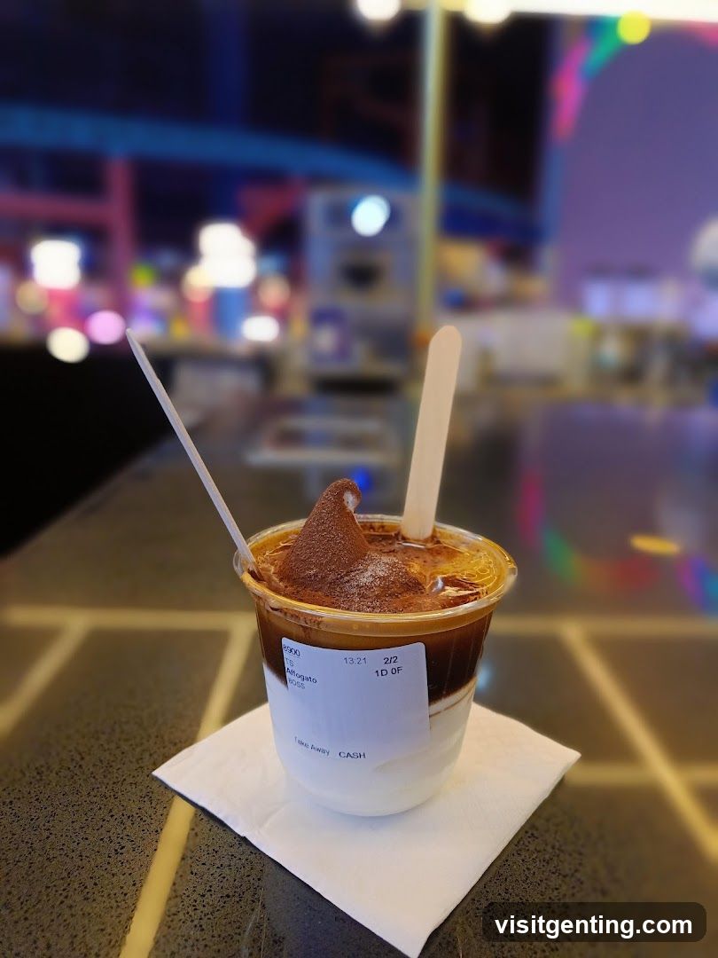 Coffee drink at counter