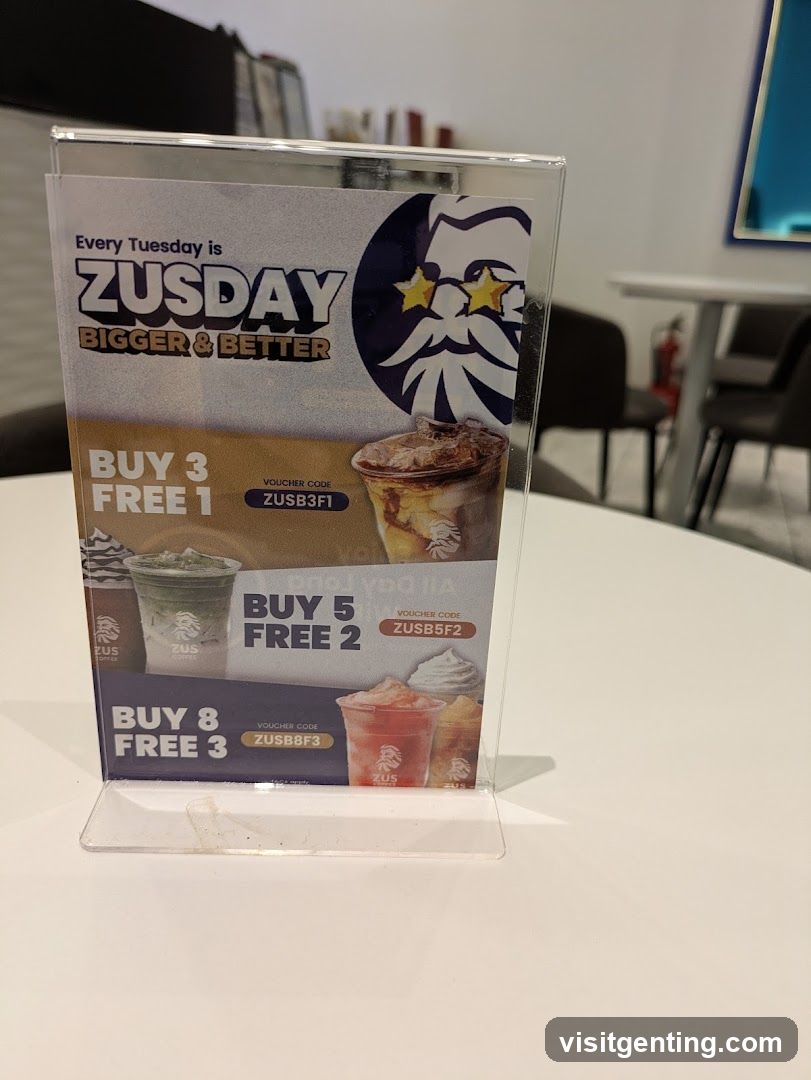 Promotional Sign at Café Counter