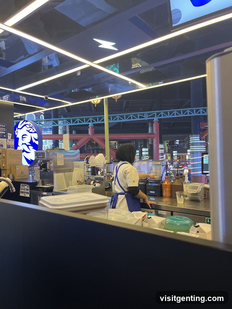 Interior view of food service area