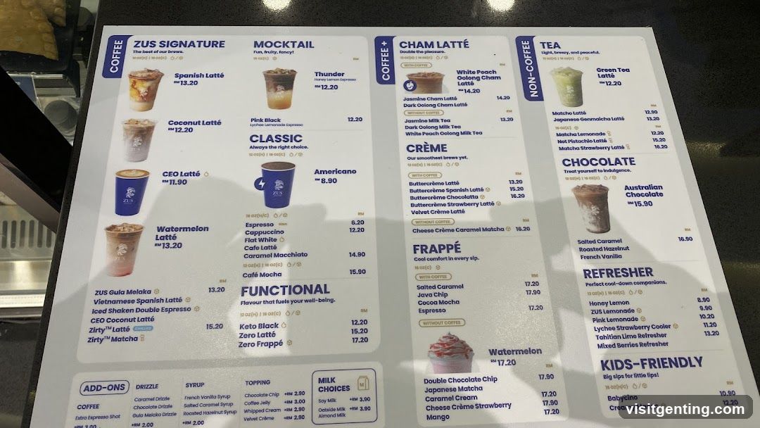 ZUS Coffee Menu