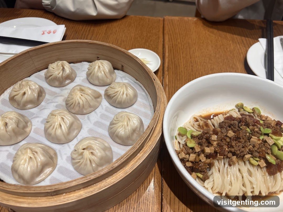 Dining Table with Dumplings and Noodles