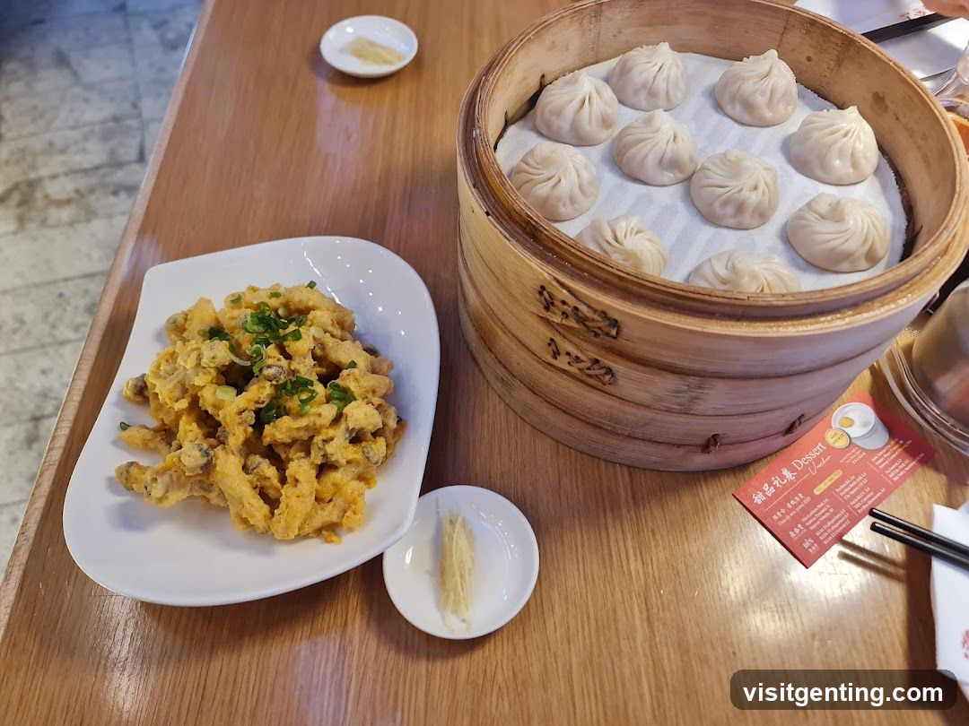 Dining Table with Dim Sum and Fried Dish
