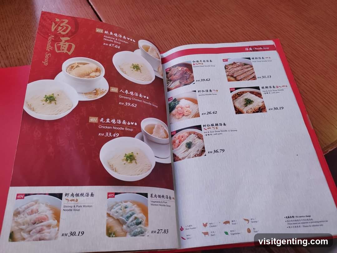 Noodle Soup Menu