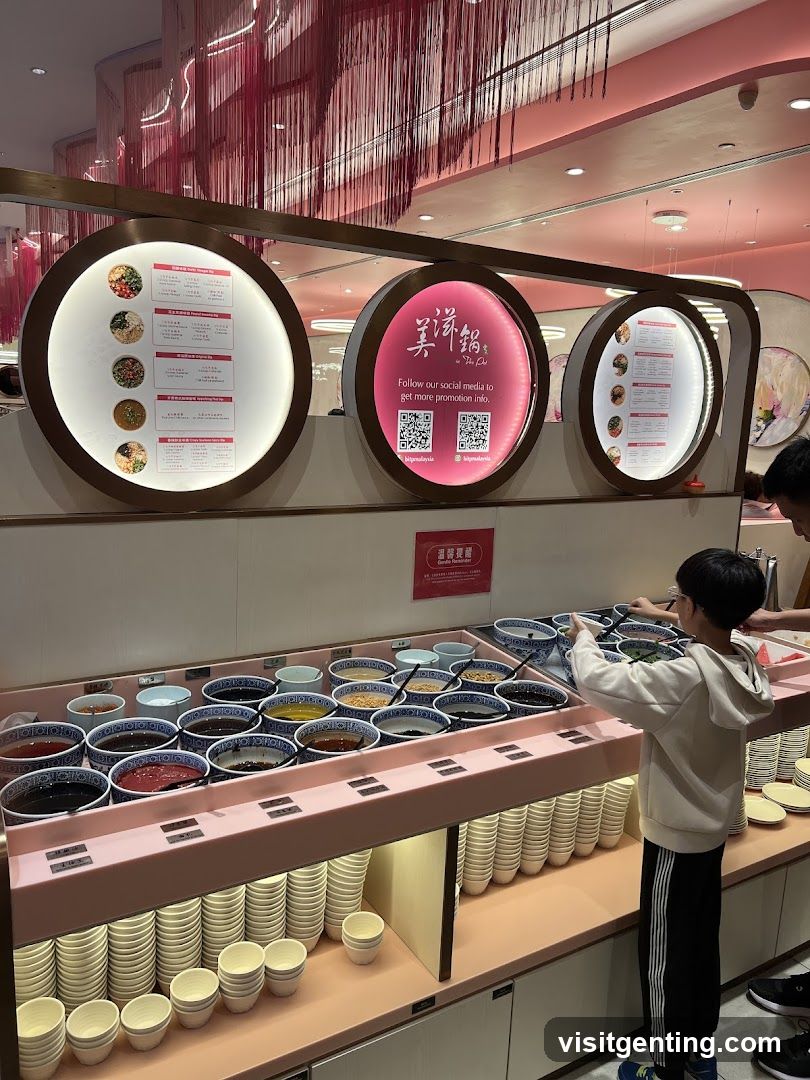 Restaurant Interior with Self-Service Bowl Station