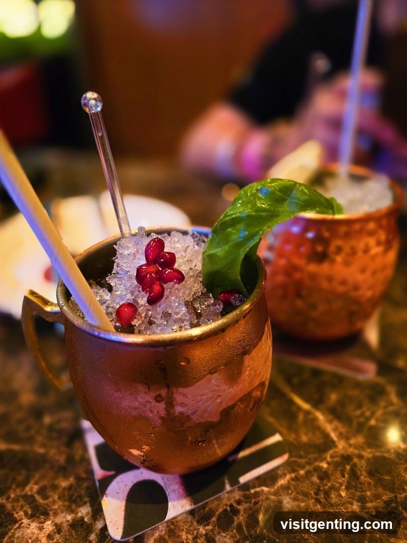 Copper mugs with cocktails