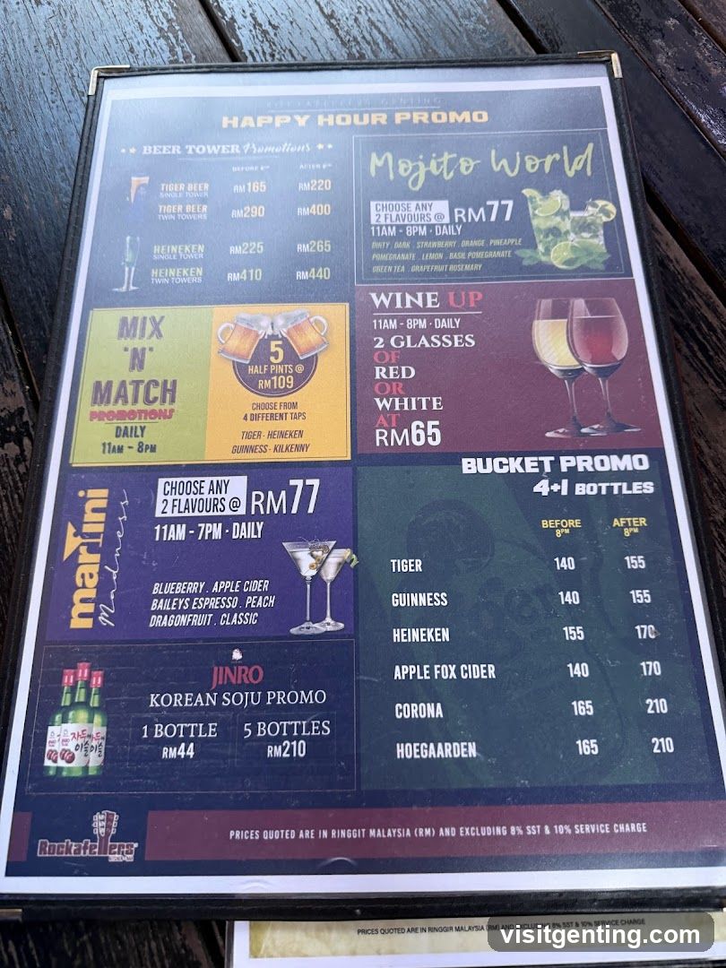 Happy Hour Promo Menu
