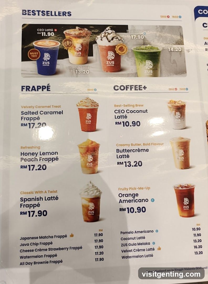 ZUS COFFEE Menu
