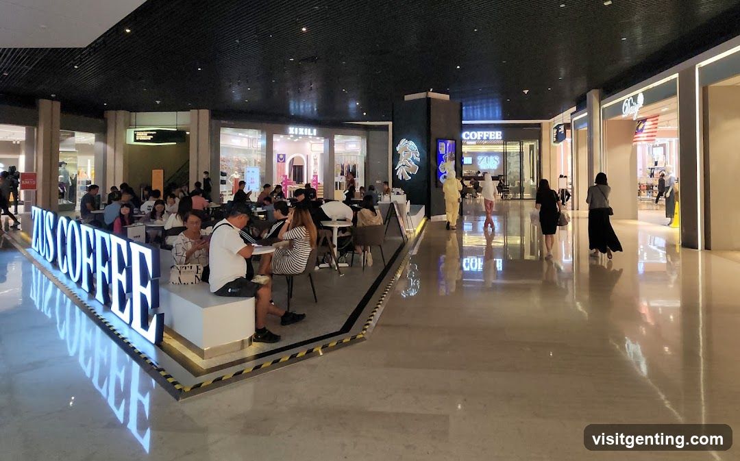 Shopping Mall Interior with Coffee Shop