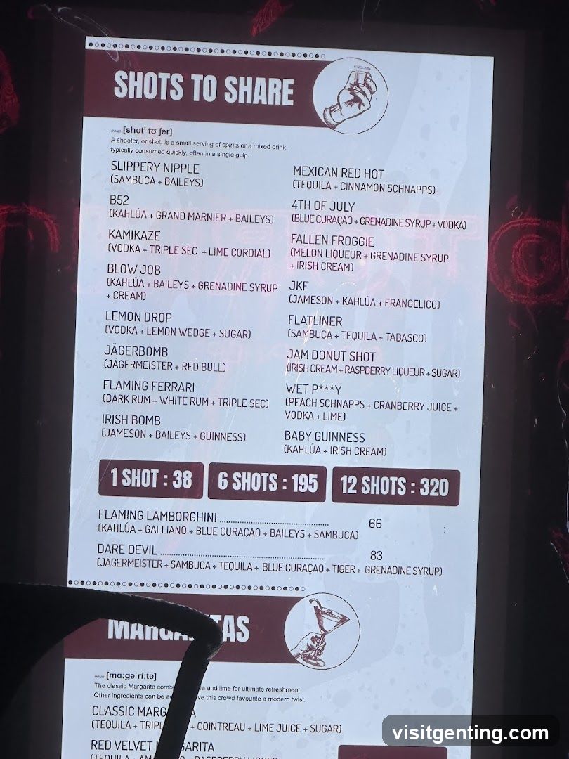 Shots to Share Menu