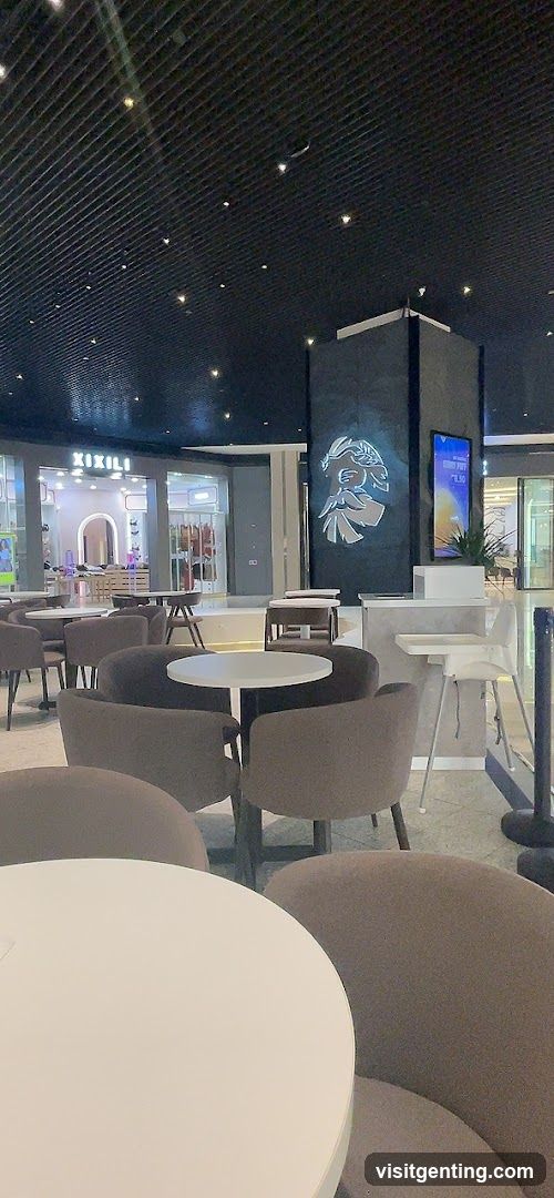 Interior of a modern shopping mall lounge area