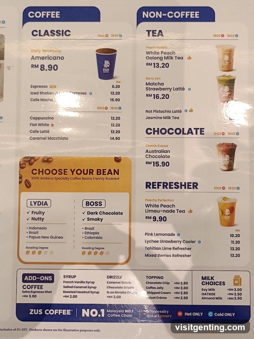 Zus Coffee Menu