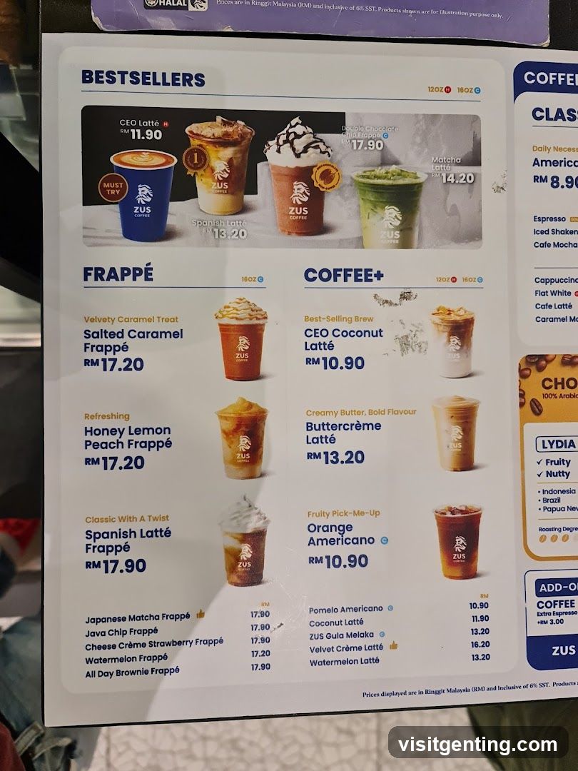 ZUS Coffee Menu