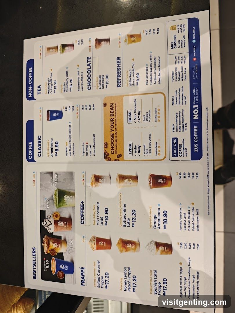 Zus Coffee Menu
