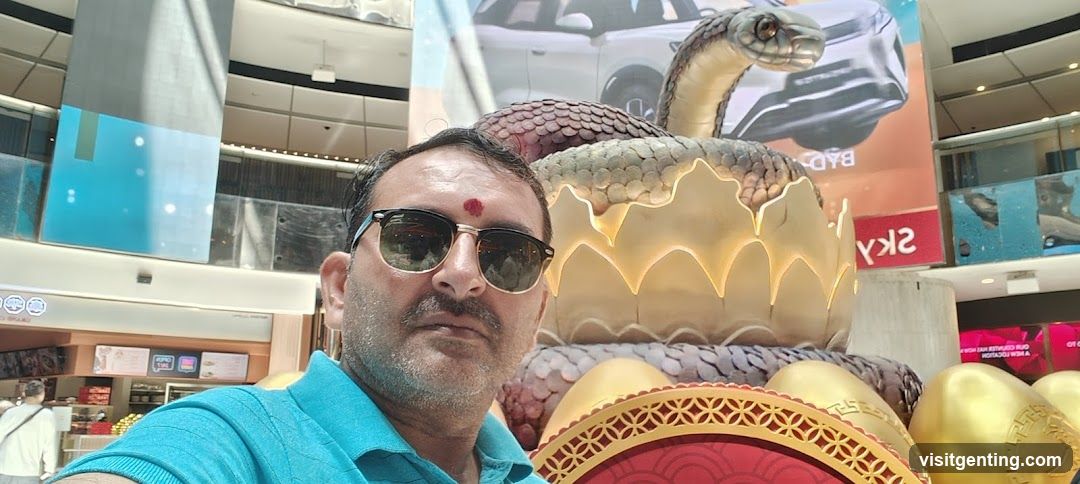 Selfie in shopping mall interior