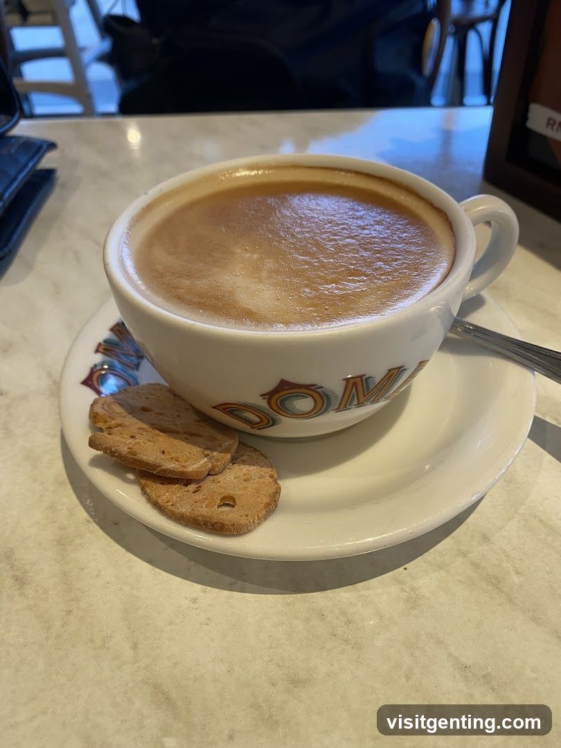 Coffee and biscuit at café