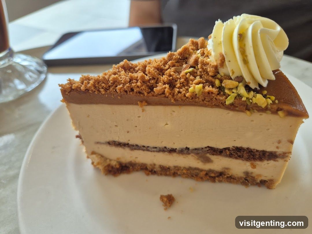 Slice of layered dessert