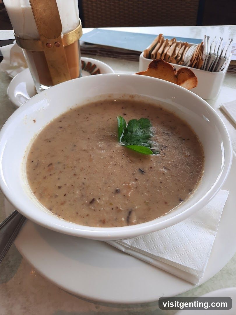 Soup served in restaurant