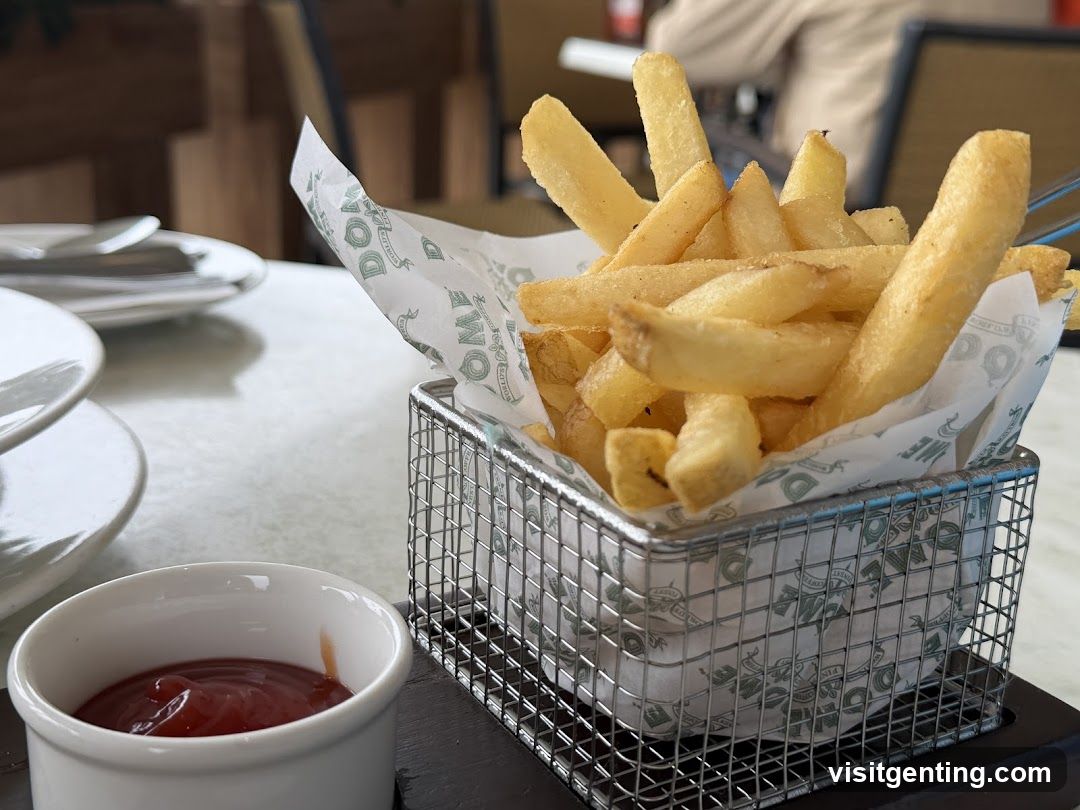 Fries and Ketchup on Table