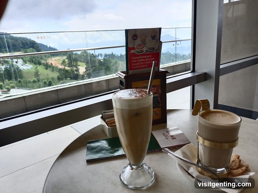 Coffee Shop Interior with Mountain View