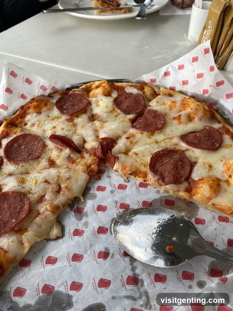 Pizza at dining table