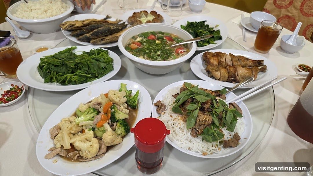 Dining Table with Various Dishes